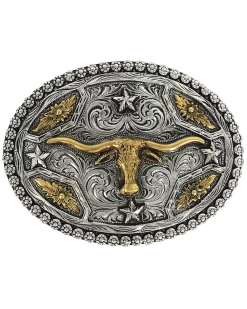 Cody James Men's Oval Longhorn Belt Buckle