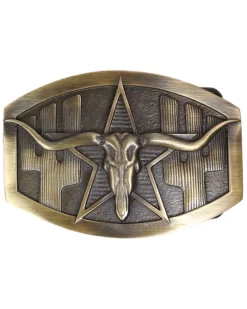 Cody James Men's Antiqued Longhorn Cactus Buckle